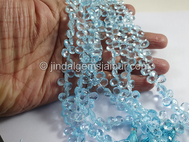 Sky Blue Topaz Faceted Pear Shape Beads