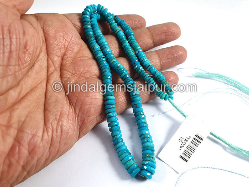 Turquoise Faceted Tyre Shape Beads