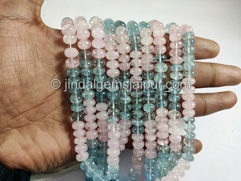 Multi Aquamarine Smooth Roundelle Shape Big Beads