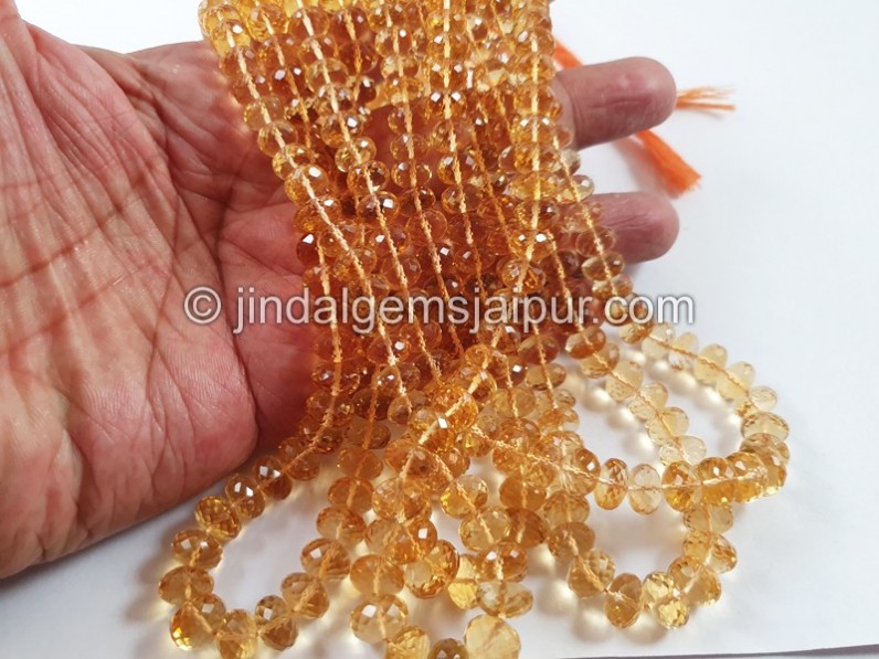 Citrine Far Faceted Roundelle Beads