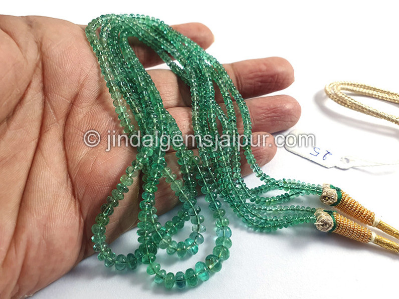 Emerald Smooth Roundelle Shape Beads