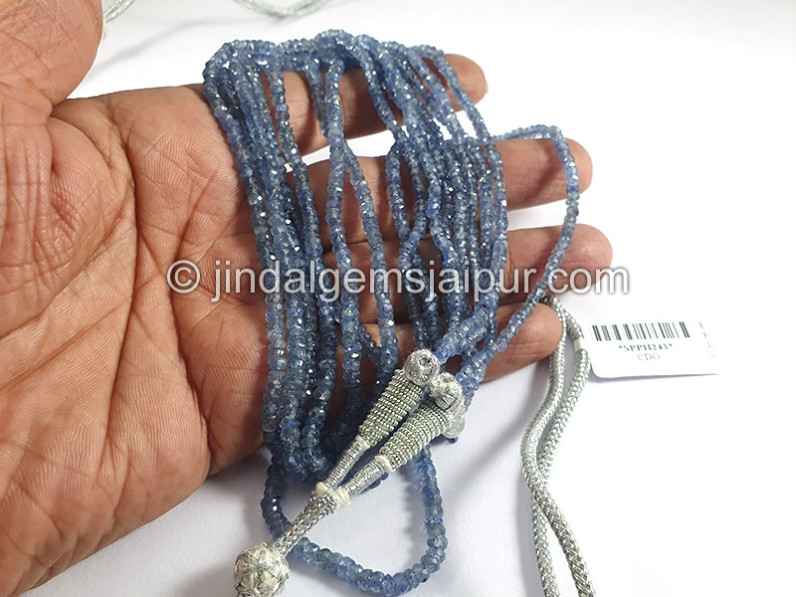 Blue Sapphire Burma Faceted Roundelle Shape Beads