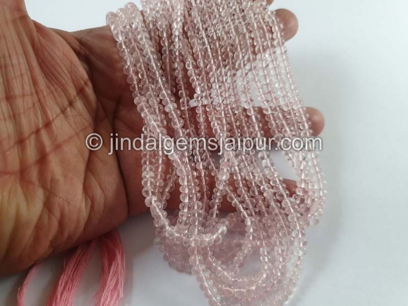 Rose Quartz Smooth Roundelle Beads