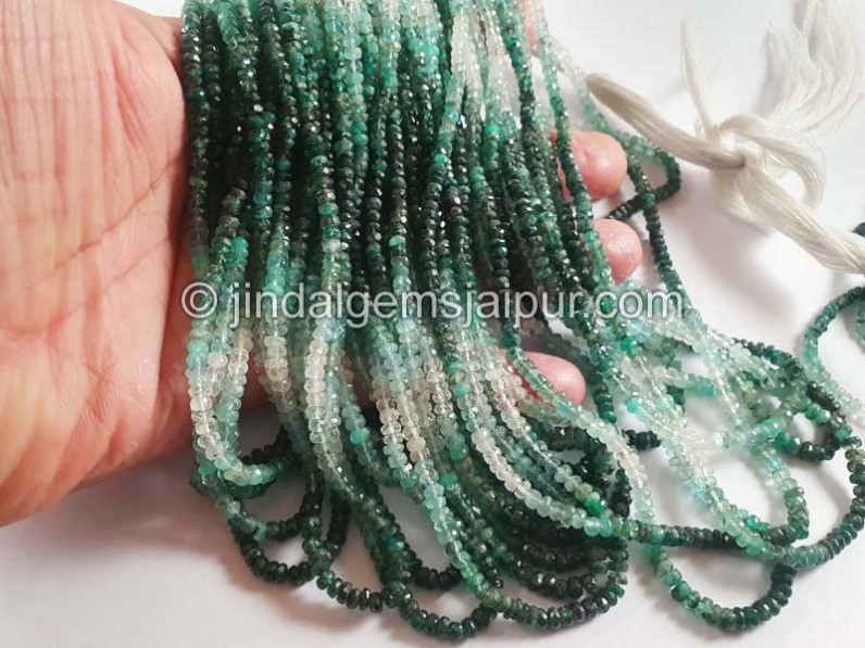 Emerald Shaded Faceted Roundelle Beads