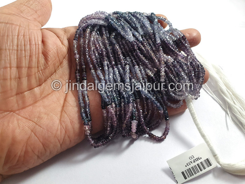 Multi Indigo Spinel Faceted Roundelle Shape Beads