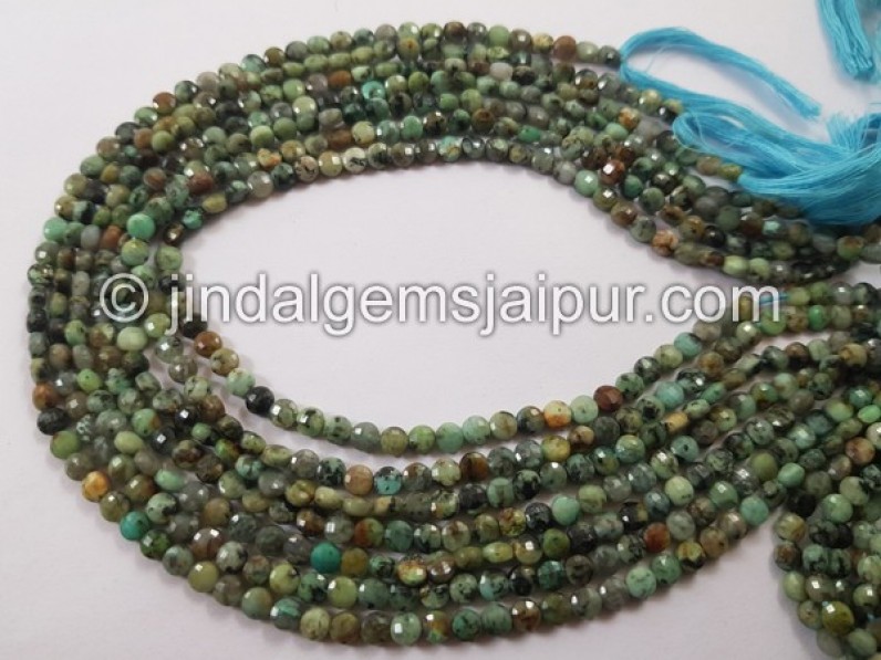 Turquoise Faceted Coin Shape Beads