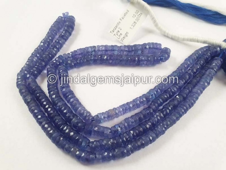 Tanzanite Faceted Tyre Beads