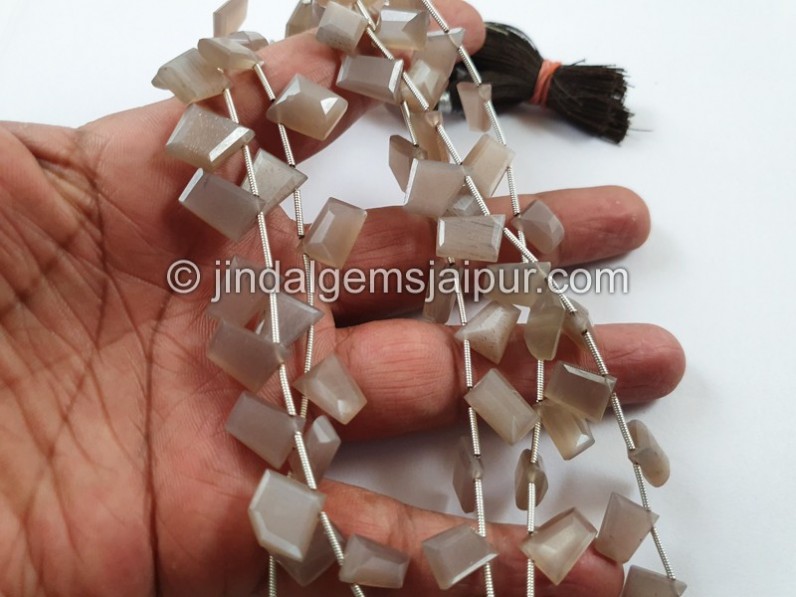 Grey Moonstone Cut Fancy Shape Beads