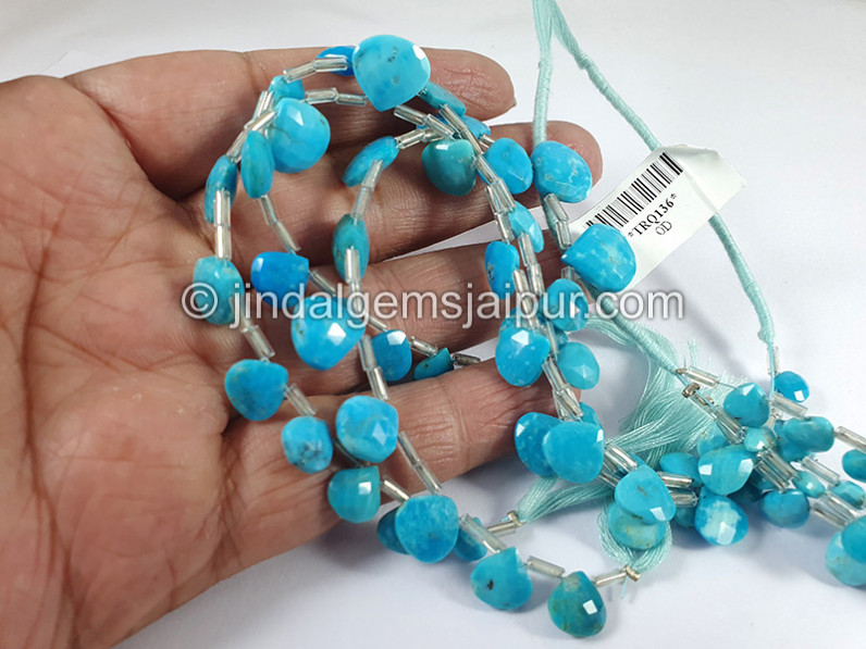 Turquoise Faceted Heart Shape Beads