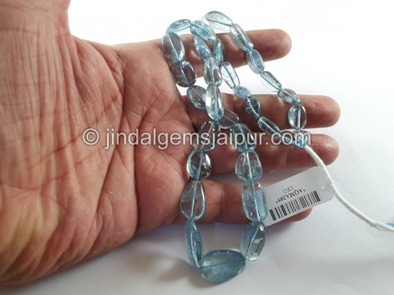 Moss Aquamarine Smooth Nuggets Beads