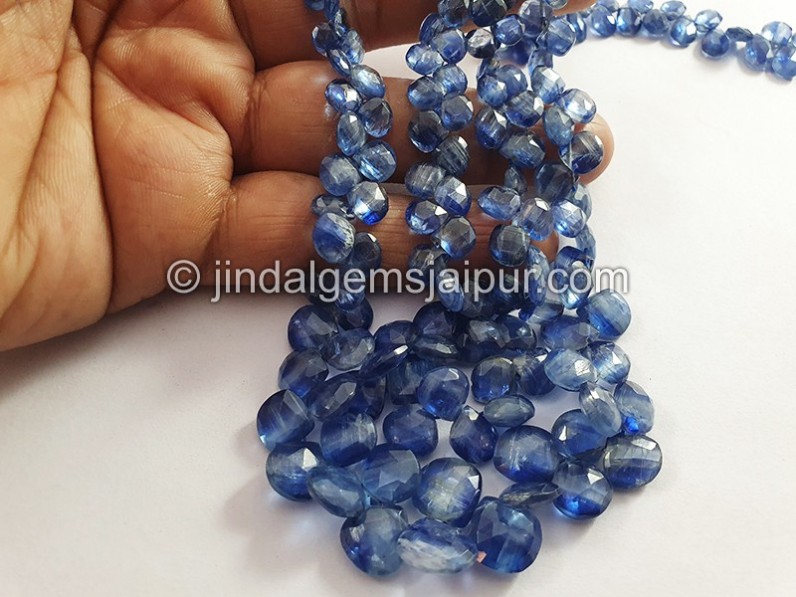 Kyanite Faceted Heart Shape Beads