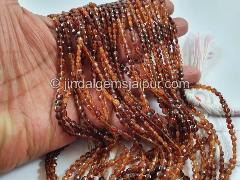 Spessartite Shaded Faceted Coin Beads