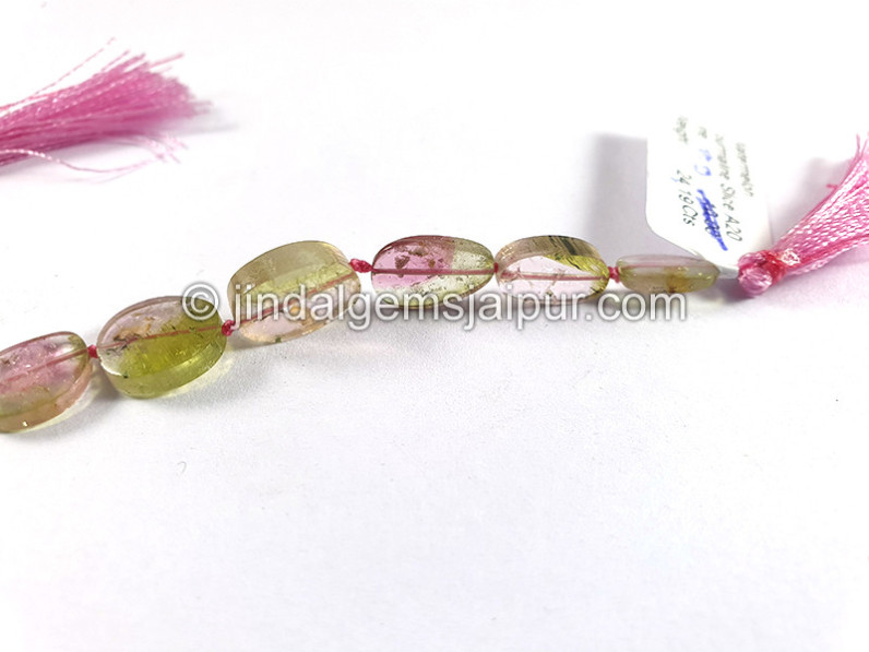 Watermelon Tourmaline Smooth Slices Beads