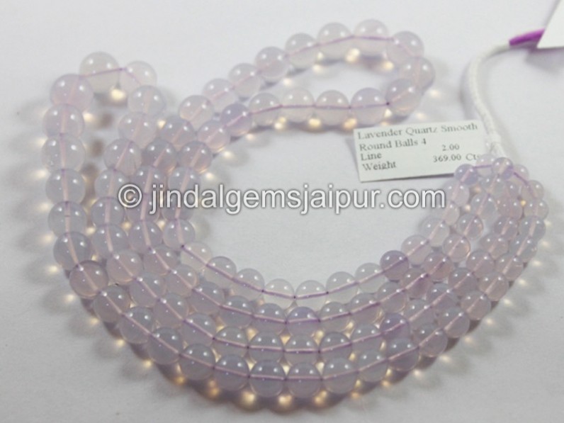 Lavender Quartz Or Scorolite Smooth Round Balls Beads