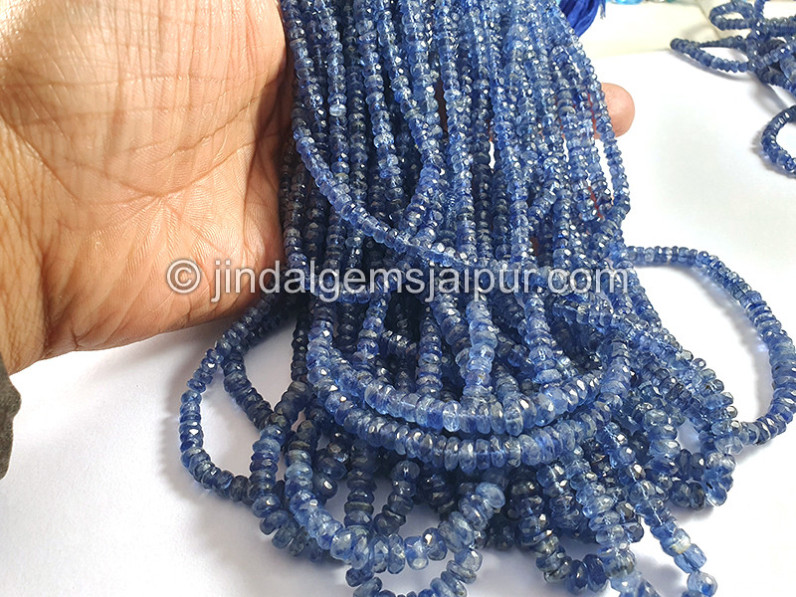 Kyanite Faceted Roundelle Shape Beads