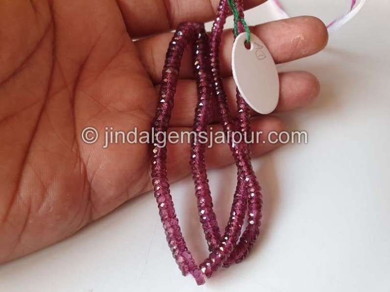 Purple Rhodolite Garnet Faceted Tyre Beads