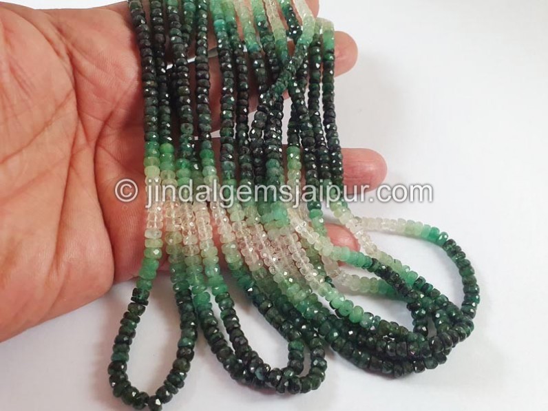 Emerald Shaded Faceted Big Beads