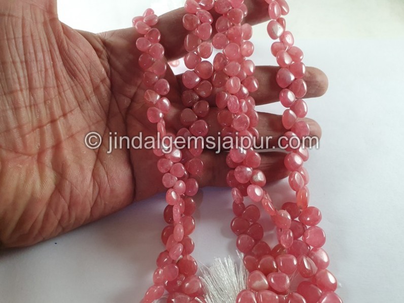 Rhodochrosite Smooth Heart Beads