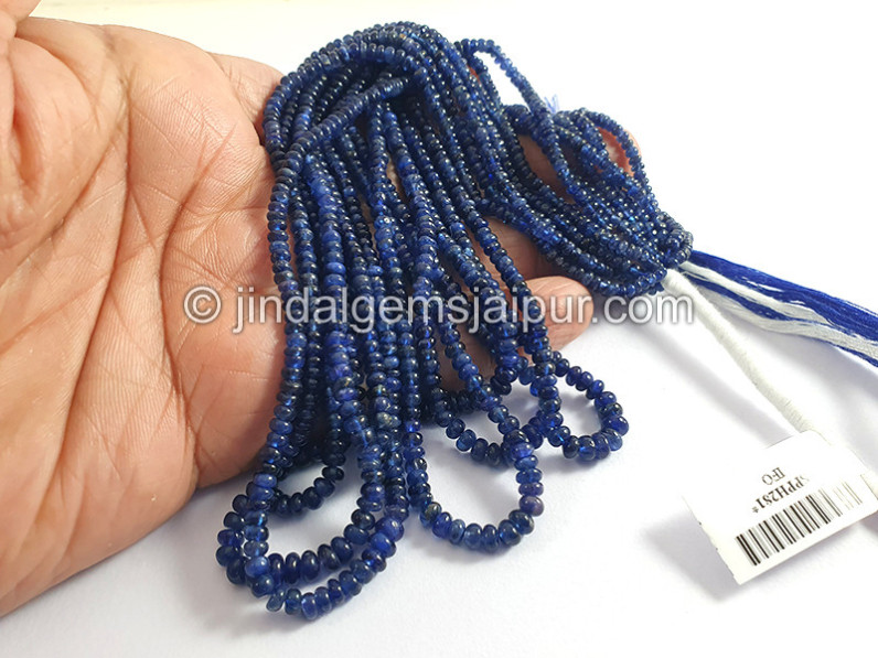 Blue Sapphire Burma Smooth Roundelle Shape Beads