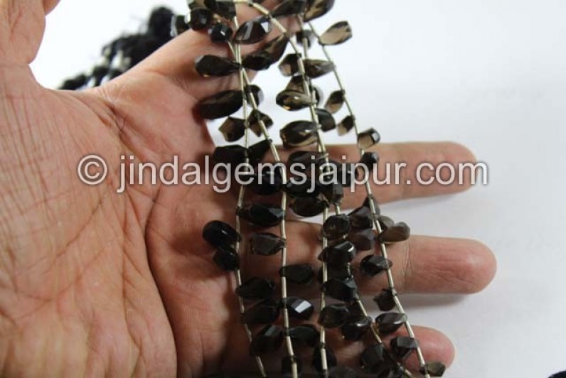 Smokey Twisted Drops Shape Beads