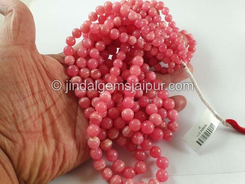 Rhodochrosite Smooth Round Ball Beads