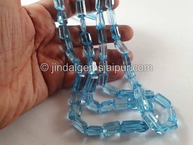 Sky Blue Topaz Faceted Nuggets Beads