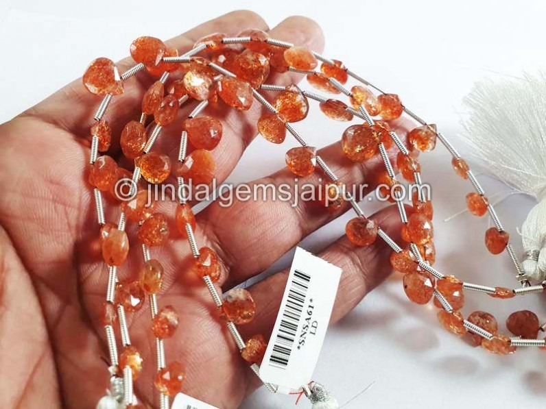 Sunstone Faceted Pear Shape Beads