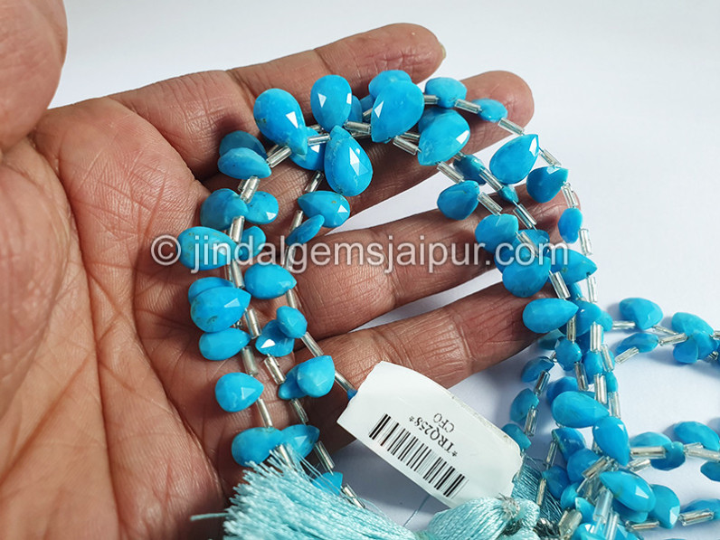 Turquoise Arizona Faceted Pear Shape Beads