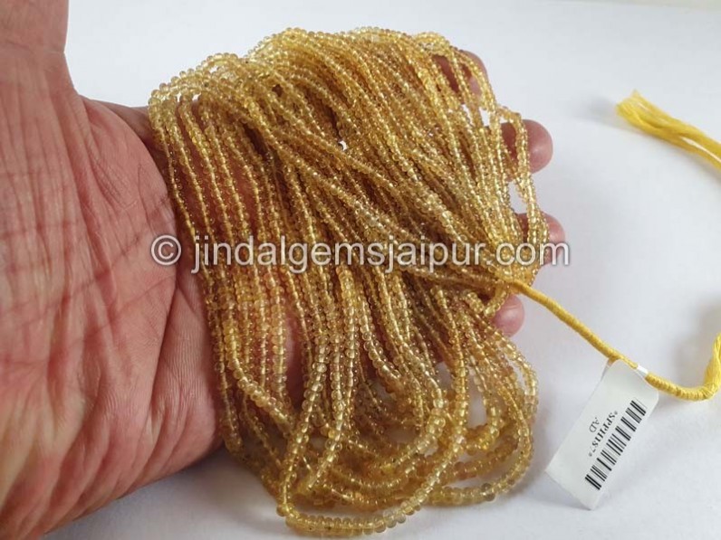 Yellow Sapphire Smooth Roundelle Beads