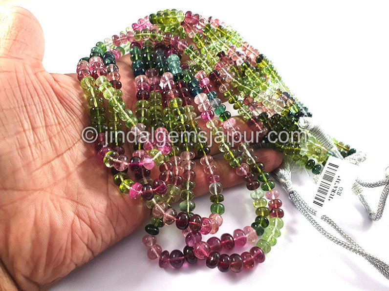 Tourmaline Smooth Roundelle Shape Beads