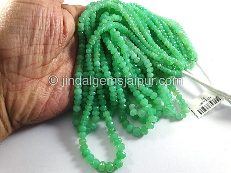 Chrysoprase Faceted Roundelle Shape Beads