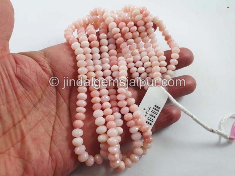 Pink Opal Shaded Far Faceted Roundelle Beads