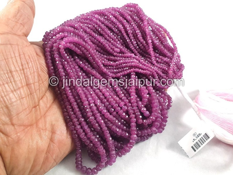 Ruby Faceted Roundelle Shape Beads