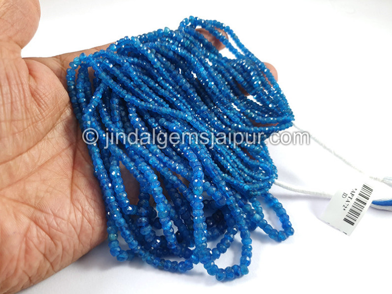 Neon Apatite Faceted Roundelle Shape Beads