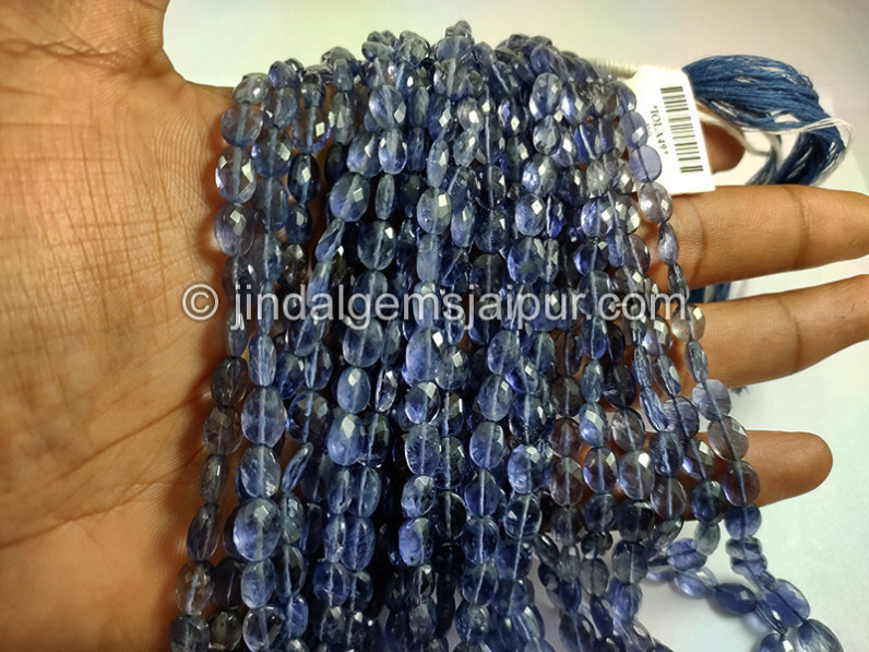 Iolite Faceted Oval Shape Beads