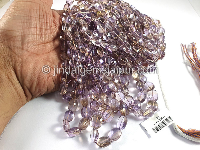 Ametrine Faceted Oval Shape Beads