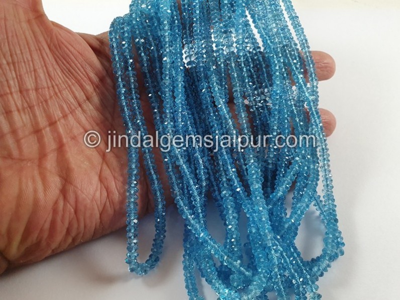 Swiss Blue Topaz Faceted Roundelle Beads