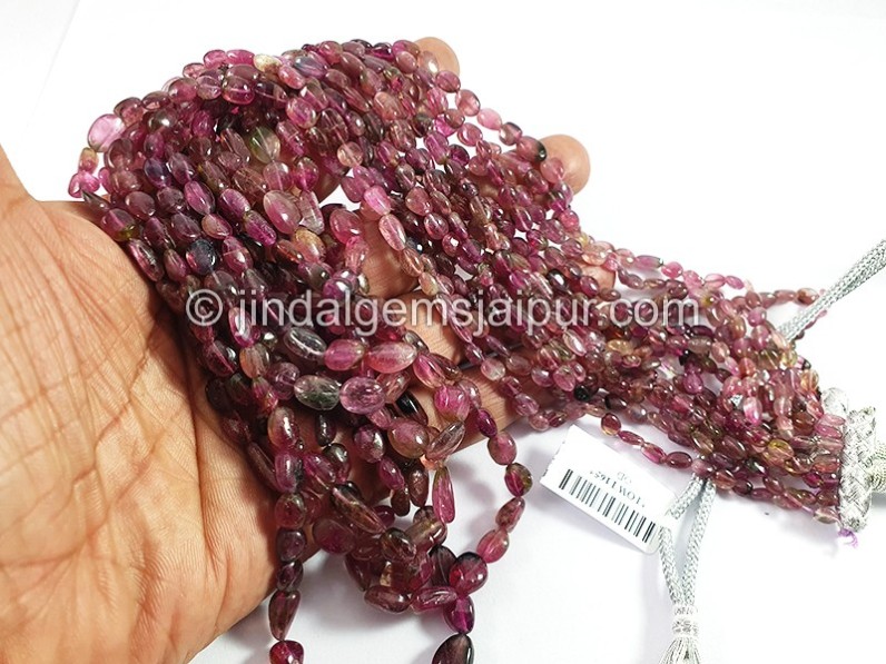 Bi Color Tourmaline Smooth Nuggets Shape Beads