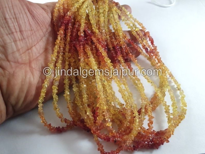 Yellow Orange Sapphire Shaded Chips Beads