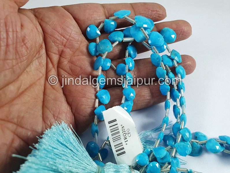 Turquoise Arizona Faceted Heart Shape Beads