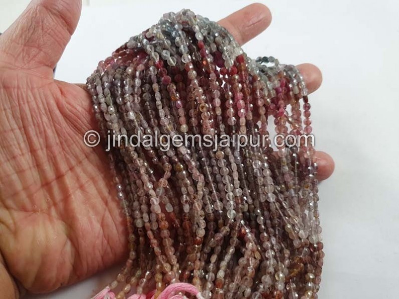 Multi Spinel Faceted Coin Beads