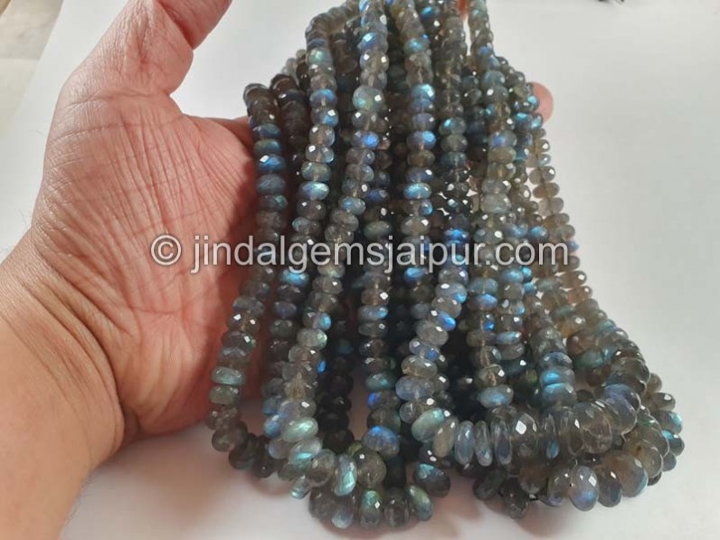 Labradorite Faceted Rondelle Beads