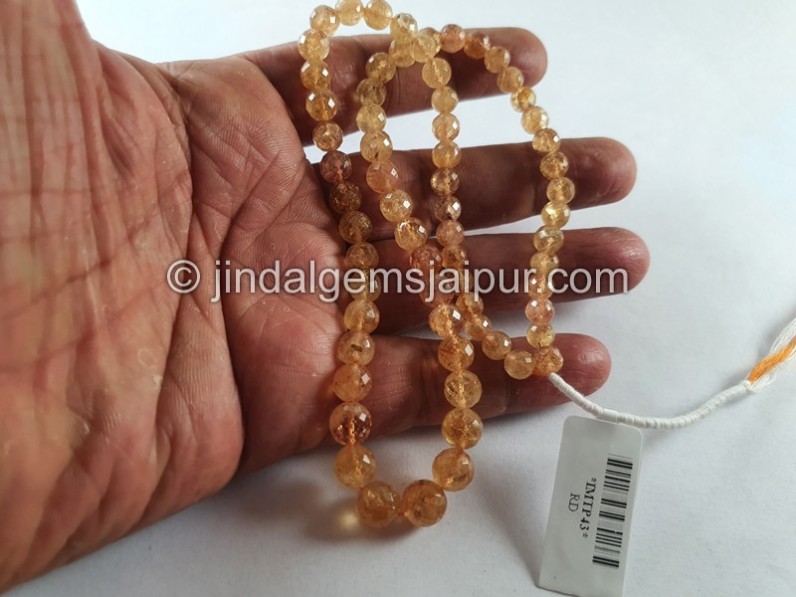 Imperial Topaz Faceted Round Ball Beads