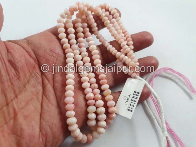 Pink Opal Faceted Roundelle Beads