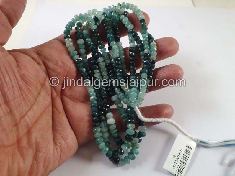 Grandidierite Shaded Big Faceted Roundelle Beads