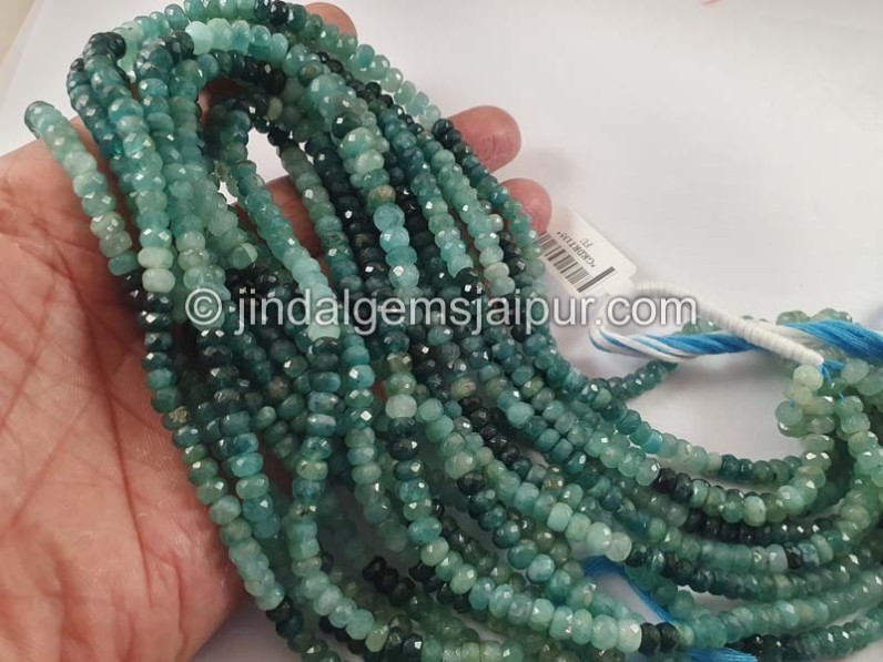 Grandidierite Faceted Roundelle Shape Beads