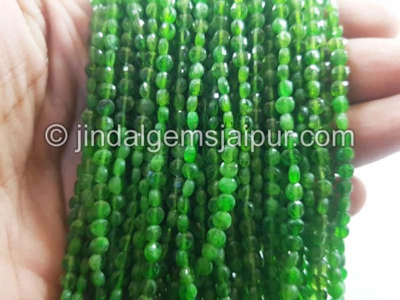 Chrome Diopside Faceted Coin Shape Beads