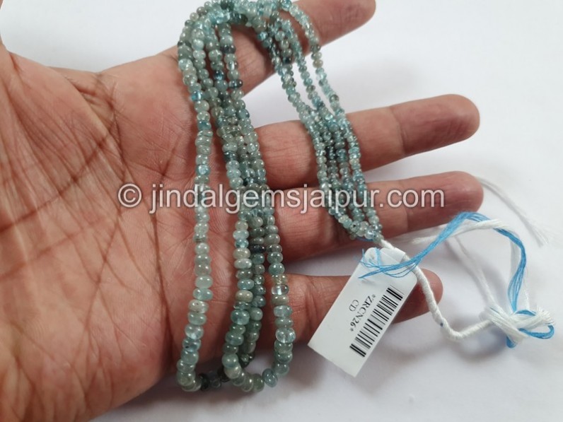 Blue Zircon Smooth Roundelle Shape Beads