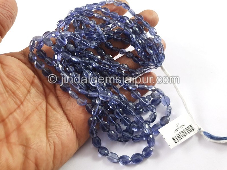 Iolite Faceted Oval Shape Beads