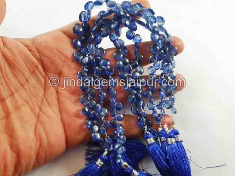 Kyanite Smooth Heart Beads